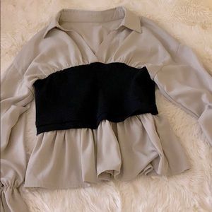 Slight v neck blouse